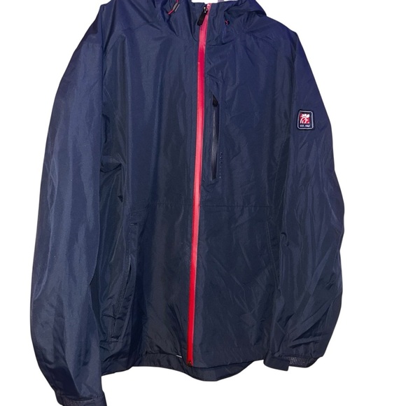 Chick-Fil-A Men’s Navy Blue Team Style Oobe Hooded Rain Jacket Parka Large - Picture 1 of 5
